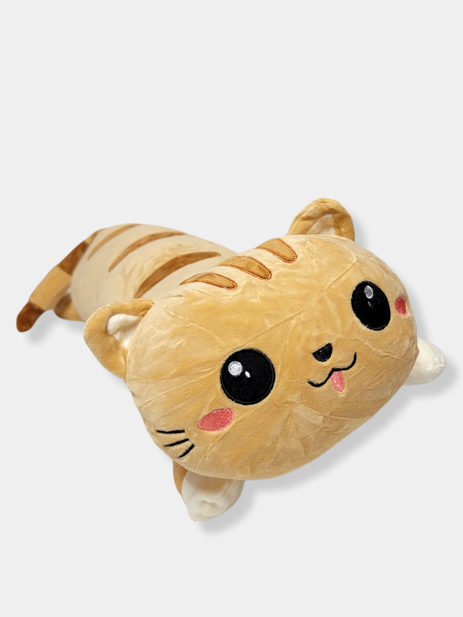 Бежевый мягкая игрушка подушка Кот батон, 50 см