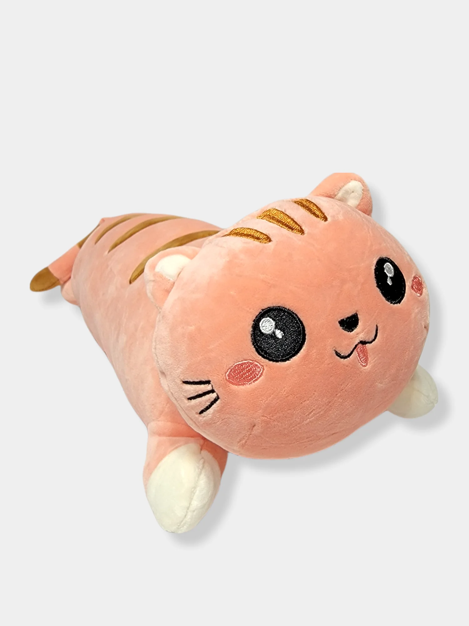 Пастельно-коралловый мягкая игрушка подушка Кот батон, 50 см