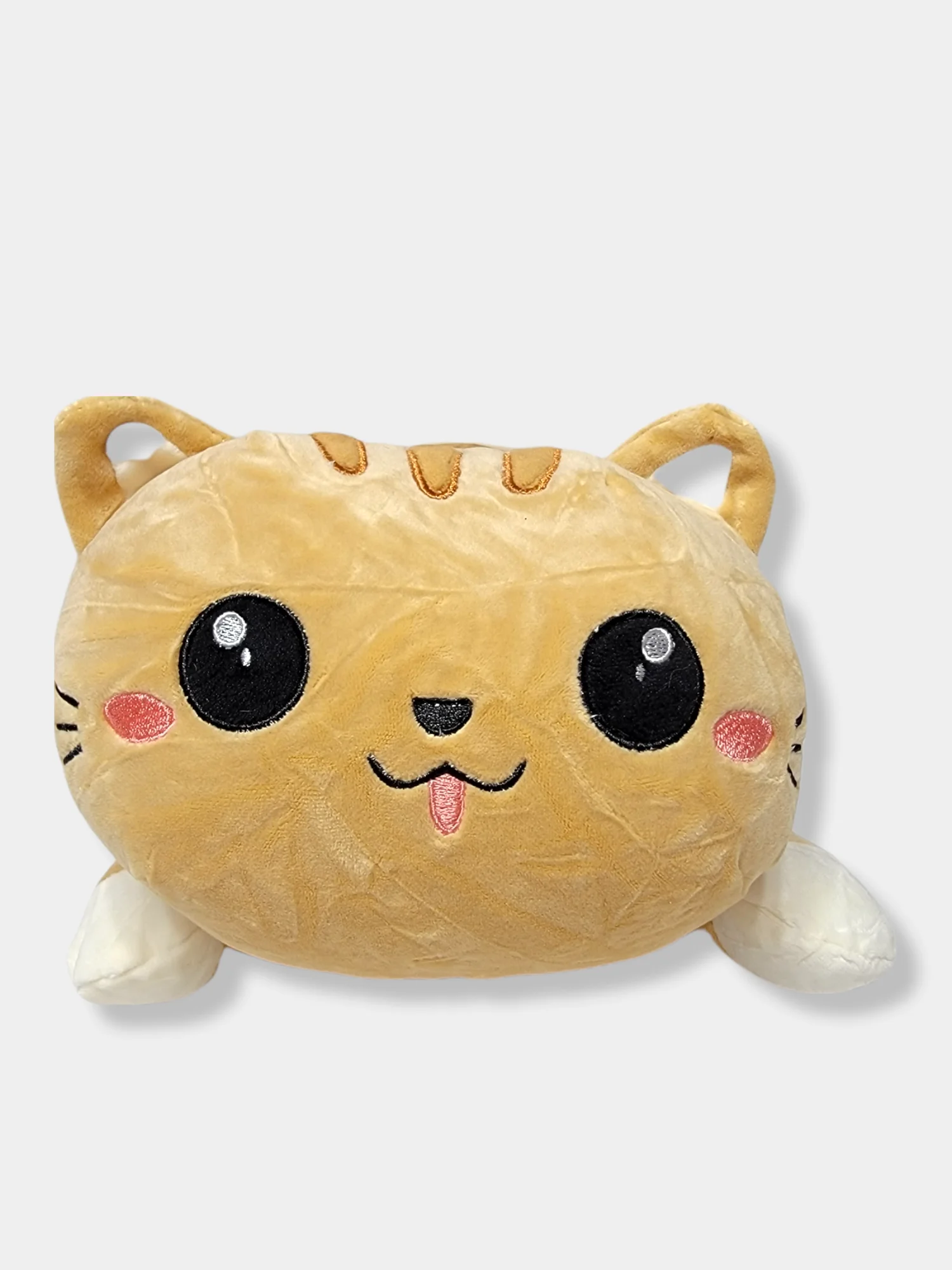 Бежевый мягкая игрушка подушка Кот батон, 50 см