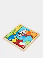 Желтый деревянный пазл / 3D Пазл / Головоломка / Монтессори /Динозавры /Фрукты /Животные /Машинки