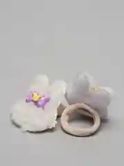Белый резинки для волос, 2 штуки