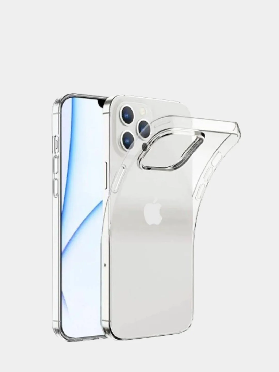 Прозрачный прозрачный силиконовый чехол для iPhone 11, 12, 12Pro, 12ProMax, 13, 13Pro, 13ProMax