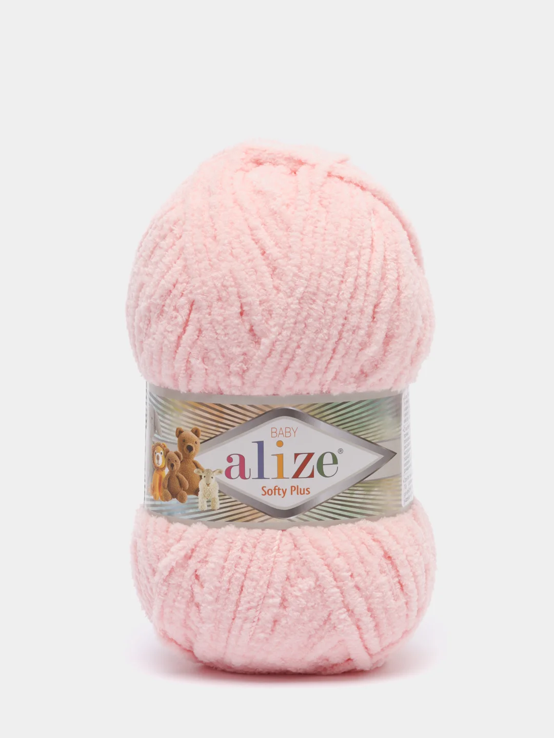 Кораллово-розовый пряжа плюшевая Alize Softy Plus, микрополиэстер, 100 г, 120 м