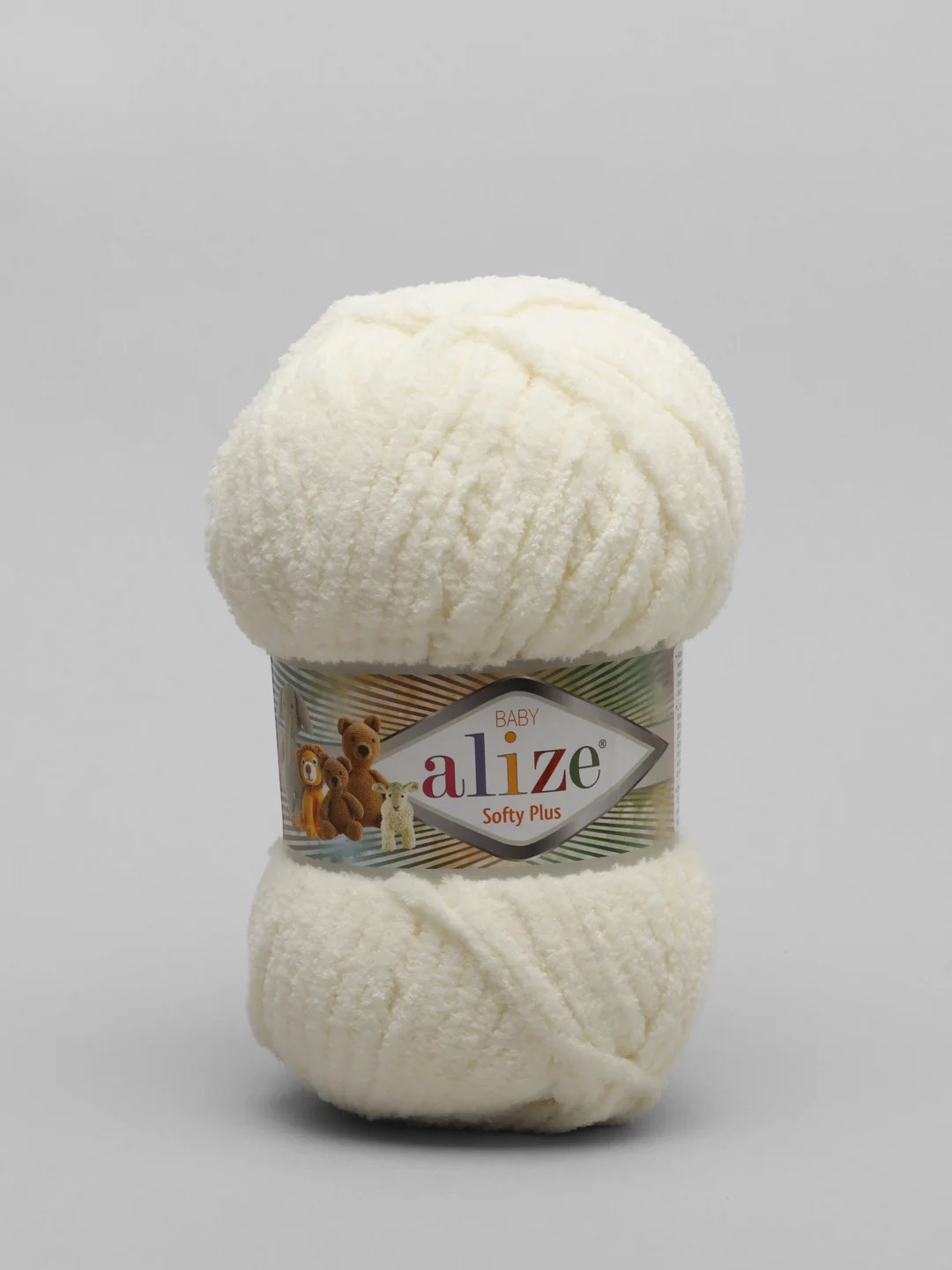 Молочный пряжа плюшевая Alize Softy Plus, микрополиэстер, 100 г, 120 м