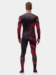 Багровый мужской спортивный костюм: рашгард и тайтсы