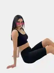 Черный велосипедки женские из трикотажа, лапша