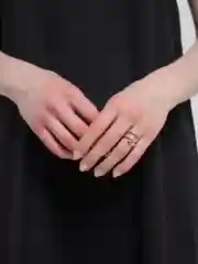 Серебряный кольцо двойное геометрическое "Капля"