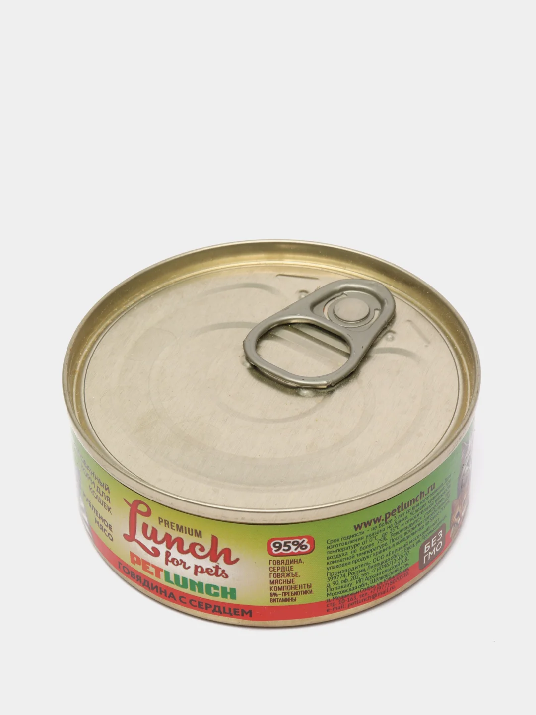 Корм для кошек Lunch for pets говядина с сердцем, рубленое мясо, консервы 100гр