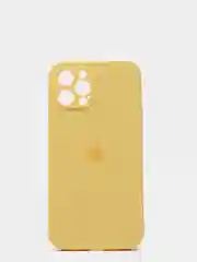 Желтый силиконовый чехол iPhone 12 Pro Max, Silicone Case, с закрытым низом и защитой камеры
