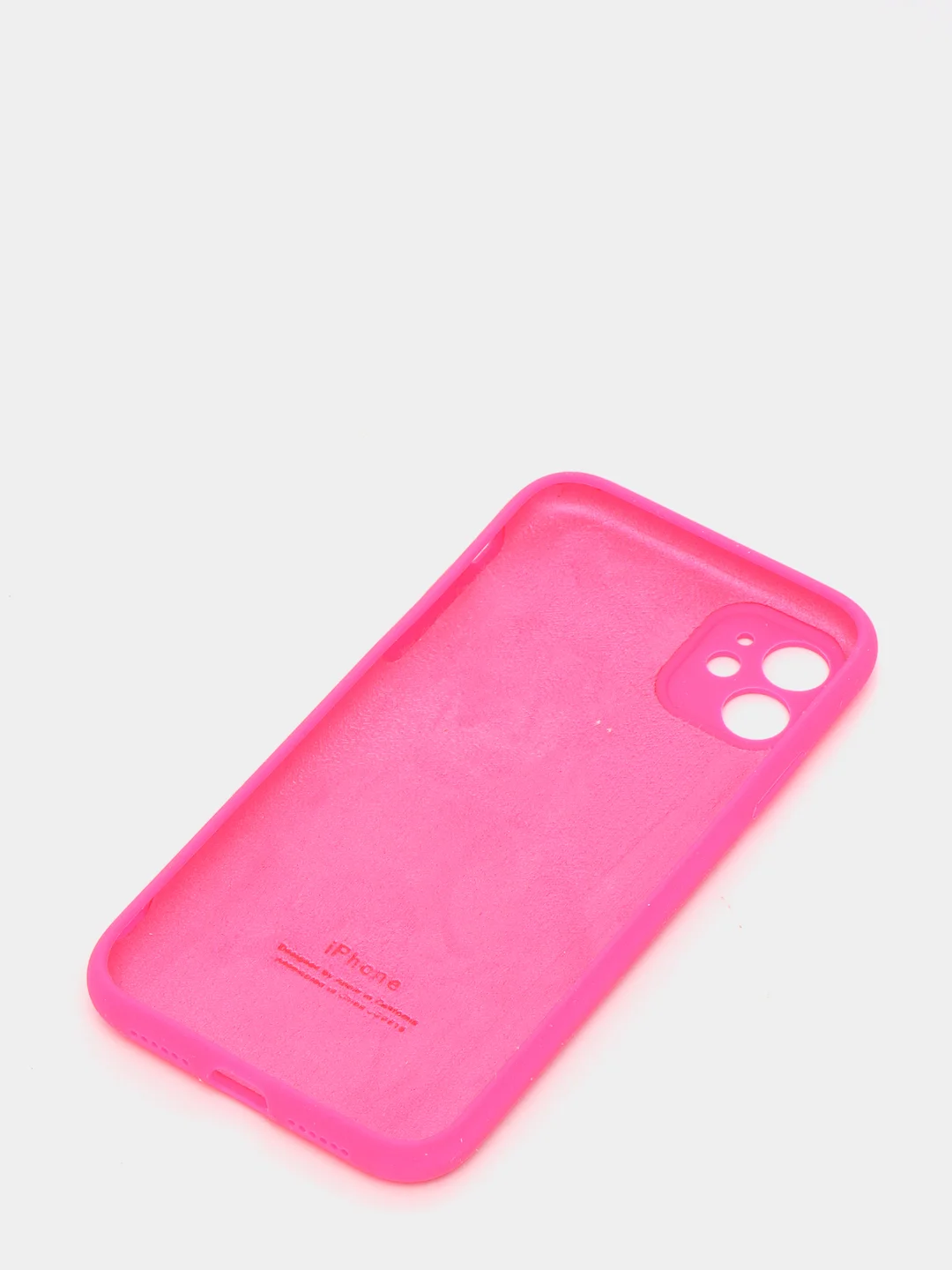 Фуксия силиконовый чехол iPhone 11, Silicone Case, с закрытым низом и защитой камеры