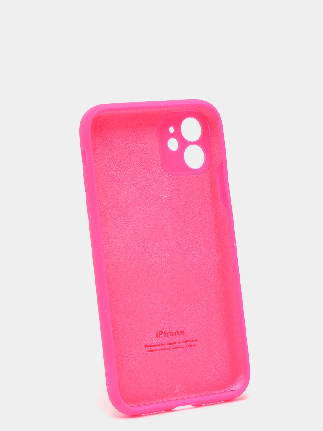Фуксия силиконовый чехол iPhone 11, Silicone Case, с закрытым низом и защитой камеры
