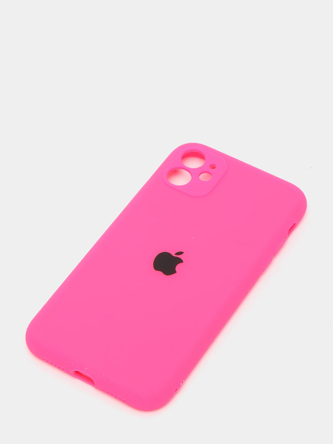Фуксия силиконовый чехол iPhone 11, Silicone Case, с закрытым низом и защитой камеры