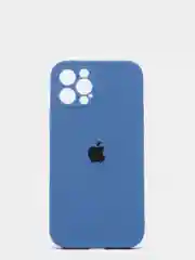 Синий силиконовый чехол iPhone 12 Pro, Silicone Case, с закрытым низом и защитой камеры