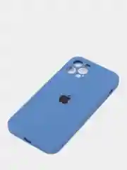 Синий силиконовый чехол iPhone 12 Pro, Silicone Case, с закрытым низом и защитой камеры