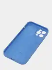 Синий силиконовый чехол iPhone 12 Pro, Silicone Case, с закрытым низом и защитой камеры