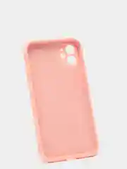 Розовый силиконовый чехол iPhone 11, Silicone Case, с закрытым низом и защитой камеры