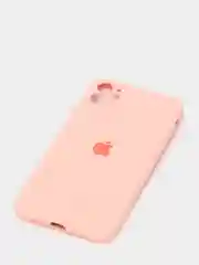 Розовый силиконовый чехол iPhone 11, Silicone Case, с закрытым низом и защитой камеры