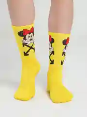 Лимонный носки унисекс из хлопка, высокие