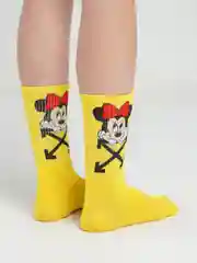 Лимонный носки унисекс из хлопка, высокие