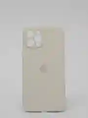 Белый силиконовый чехол iPhone 12 Pro Max, Silicone Case, с закрытым низом и защитой камеры