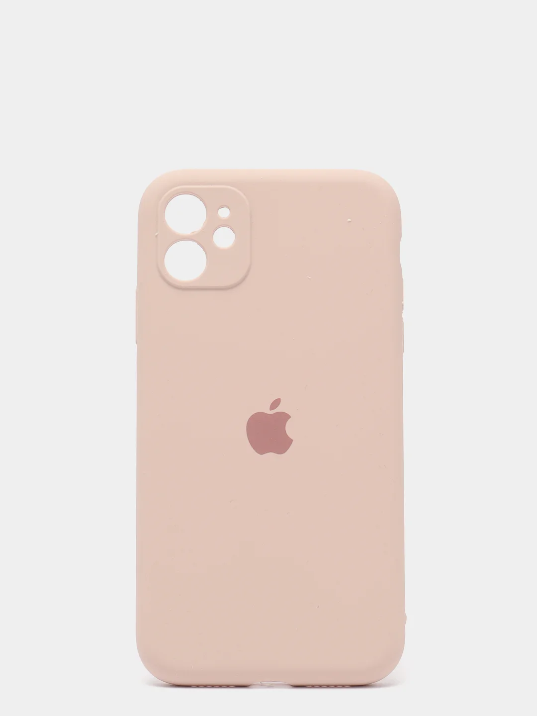 Пудровый силиконовый чехол iPhone 11, Silicone Case, с закрытым низом и защитой камеры