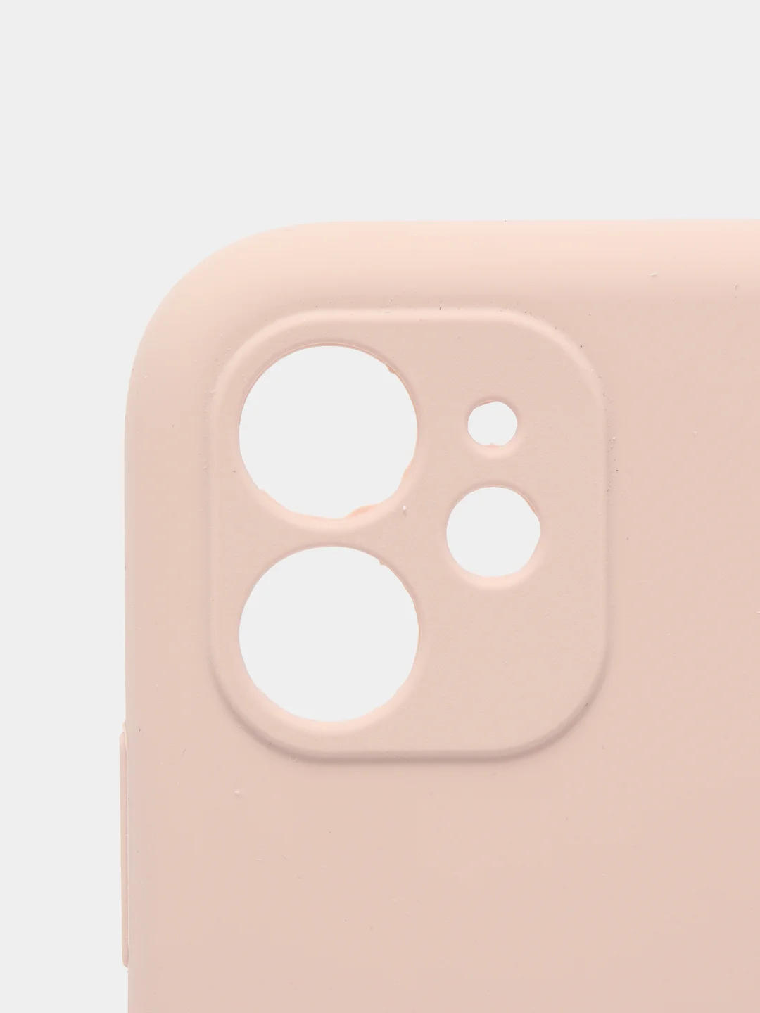 Пудровый силиконовый чехол iPhone 11, Silicone Case, с закрытым низом и защитой камеры