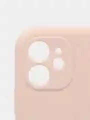 Пудровый силиконовый чехол iPhone 11, Silicone Case, с закрытым низом и защитой камеры