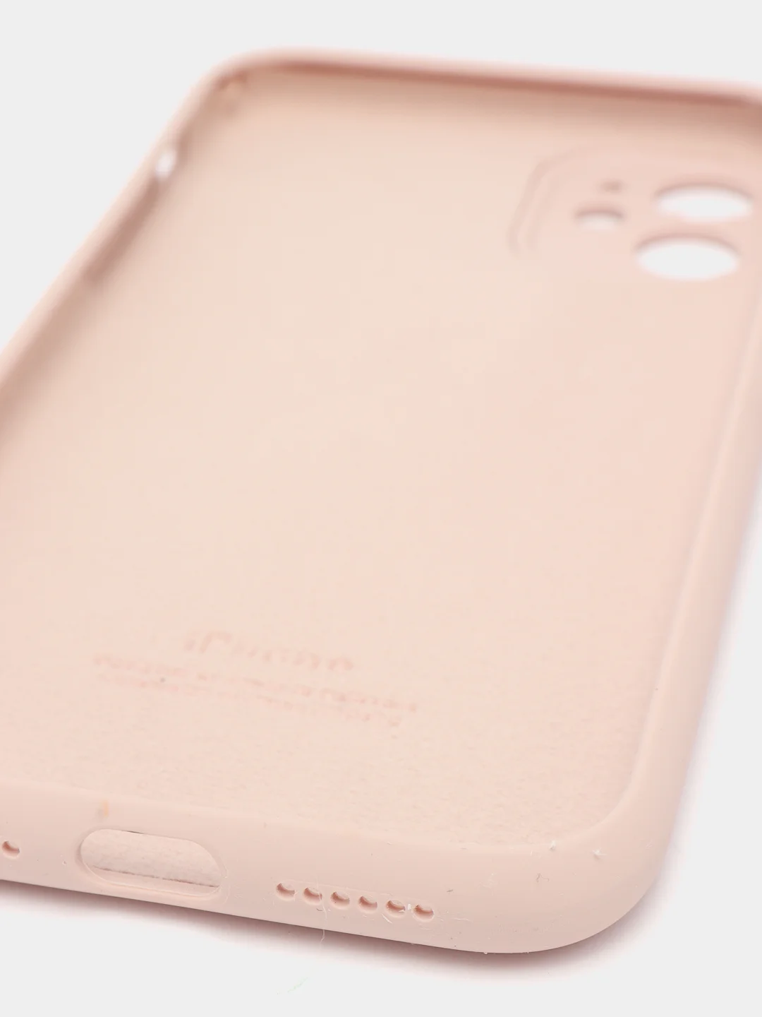 Пудровый силиконовый чехол iPhone 11, Silicone Case, с закрытым низом и защитой камеры