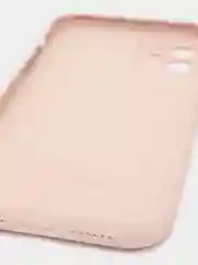 Пудровый силиконовый чехол iPhone 11, Silicone Case, с закрытым низом и защитой камеры