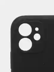 Черный силиконовый чехол iPhone 11, Silicone Case, с закрытым низом и защитой камеры