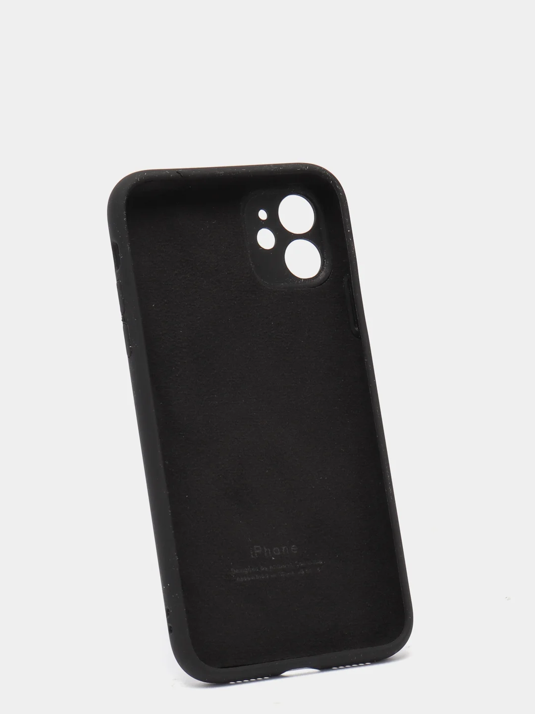 Черный силиконовый чехол iPhone 11, Silicone Case, с закрытым низом и защитой камеры