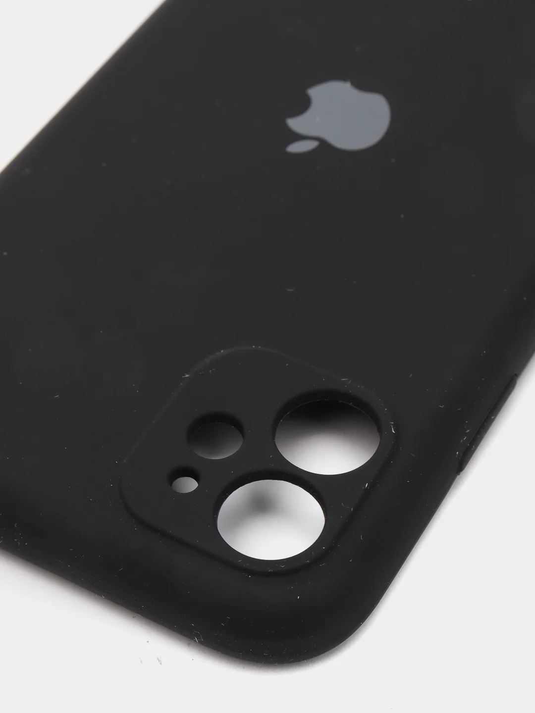 Черный силиконовый чехол iPhone 11, Silicone Case, с закрытым низом и защитой камеры