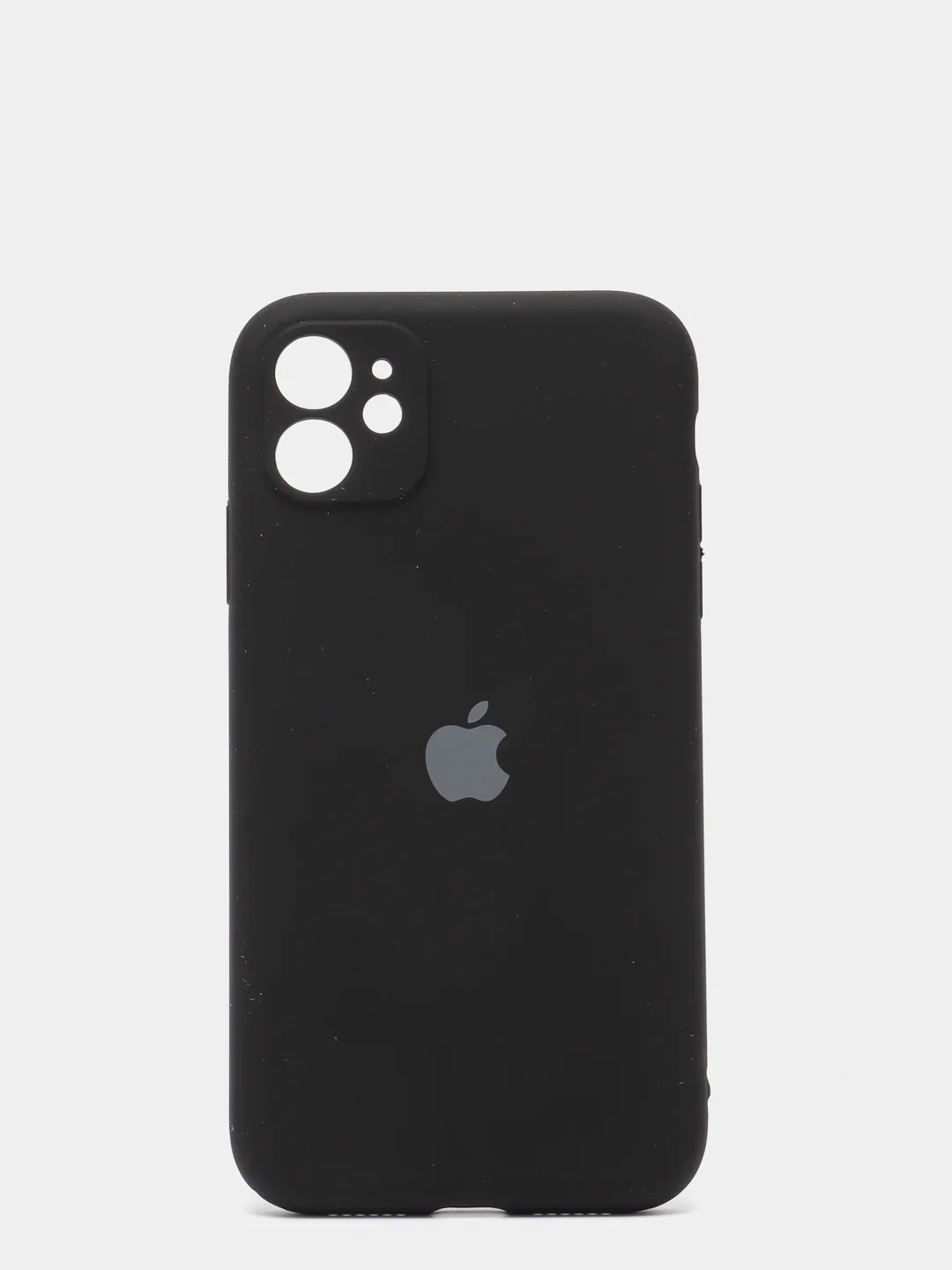 Черный силиконовый чехол iPhone 11, Silicone Case, с закрытым низом и защитой камеры