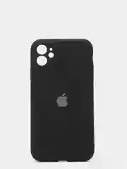 Черный силиконовый чехол iPhone 11, Silicone Case, с закрытым низом и защитой камеры