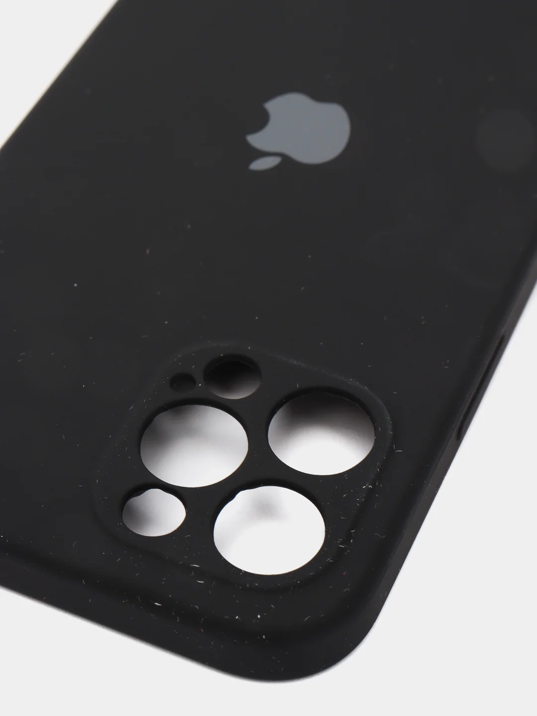 Черный силиконовый чехол iPhone 12 Pro, Silicone Case, с закрытым низом и защитой камеры
