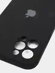 Черный силиконовый чехол iPhone 12 Pro, Silicone Case, с закрытым низом и защитой камеры
