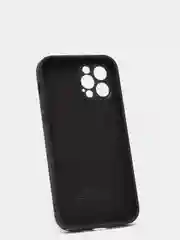 Черный силиконовый чехол iPhone 12 Pro, Silicone Case, с закрытым низом и защитой камеры