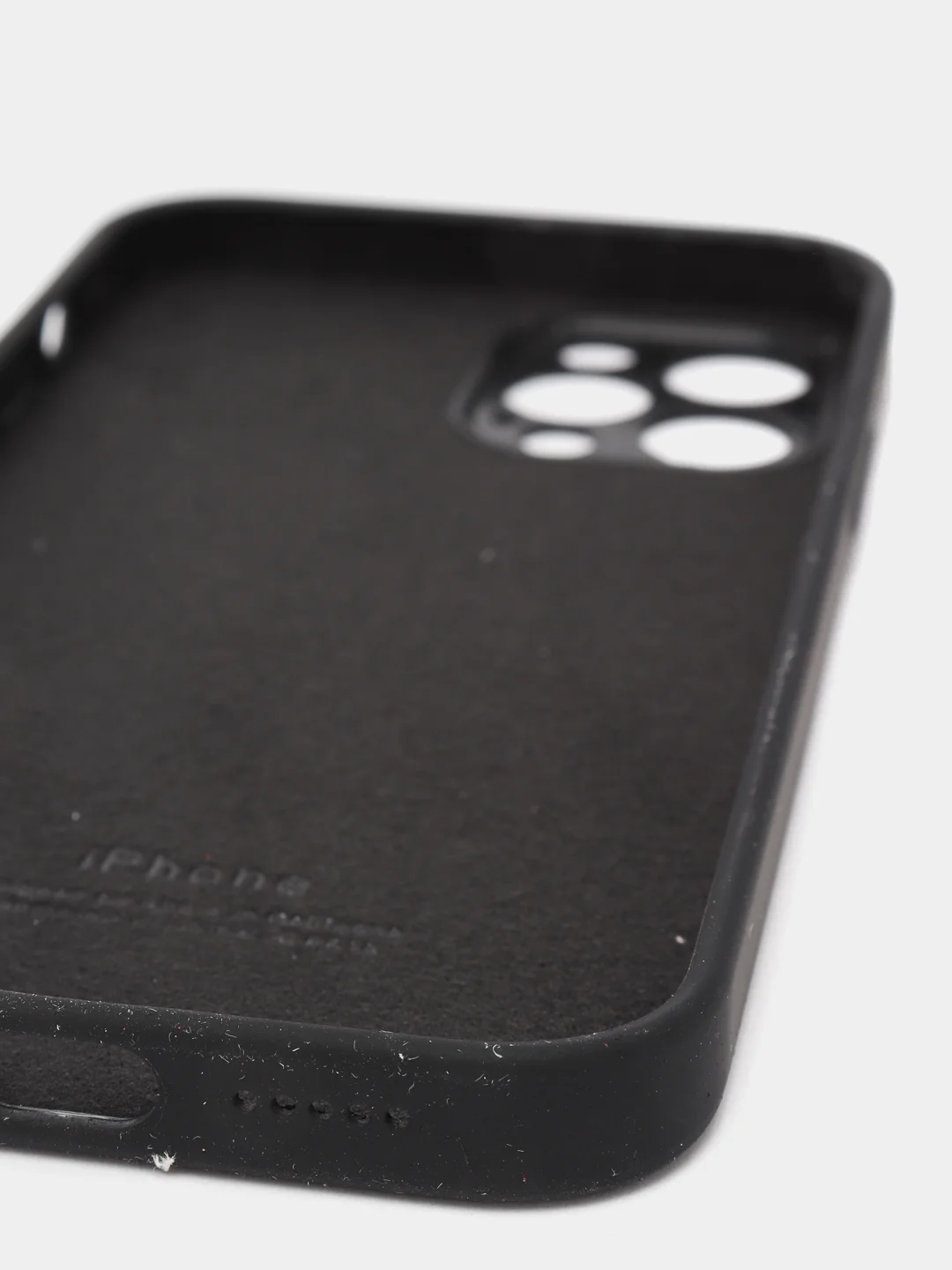 Черный силиконовый чехол iPhone 12 Pro, Silicone Case, с закрытым низом и защитой камеры