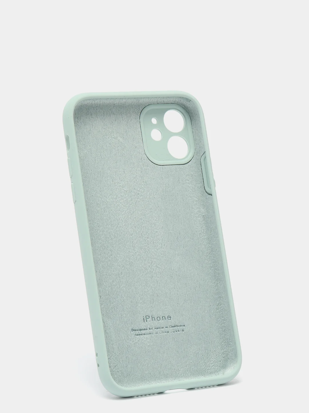 Бирюзовый силиконовый чехол iPhone 11, Silicone Case, с закрытым низом и защитой камеры