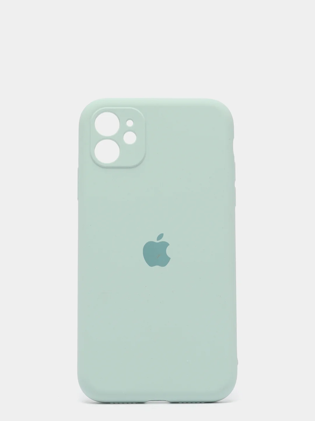 Бирюзовый силиконовый чехол iPhone 11, Silicone Case, с закрытым низом и защитой камеры