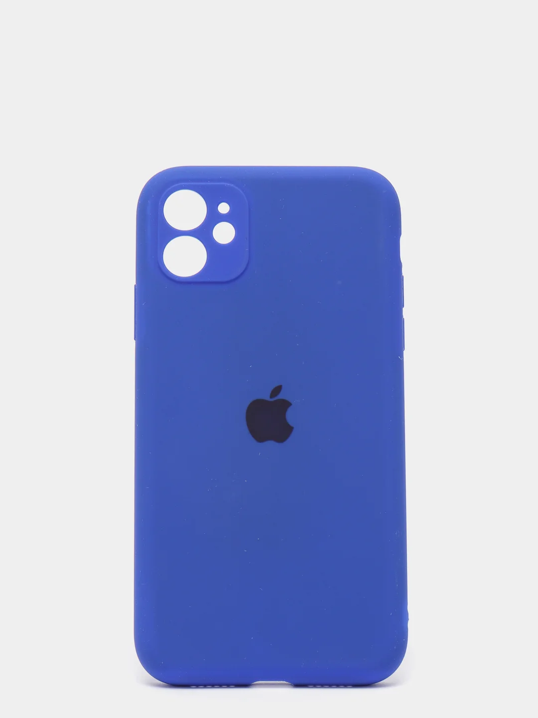 Синий силиконовый чехол iPhone 11, Silicone Case, с закрытым низом и защитой камеры