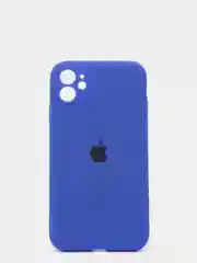 Синий силиконовый чехол iPhone 11, Silicone Case, с закрытым низом и защитой камеры