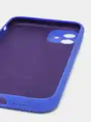 Синий силиконовый чехол iPhone 11, Silicone Case, с закрытым низом и защитой камеры
