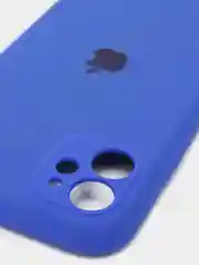 Синий силиконовый чехол iPhone 11, Silicone Case, с закрытым низом и защитой камеры