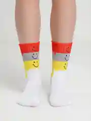 Белый носки высокие из хлопка, унисекс