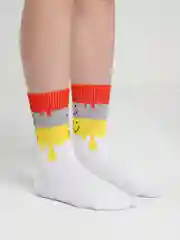 Белый носки высокие из хлопка, унисекс