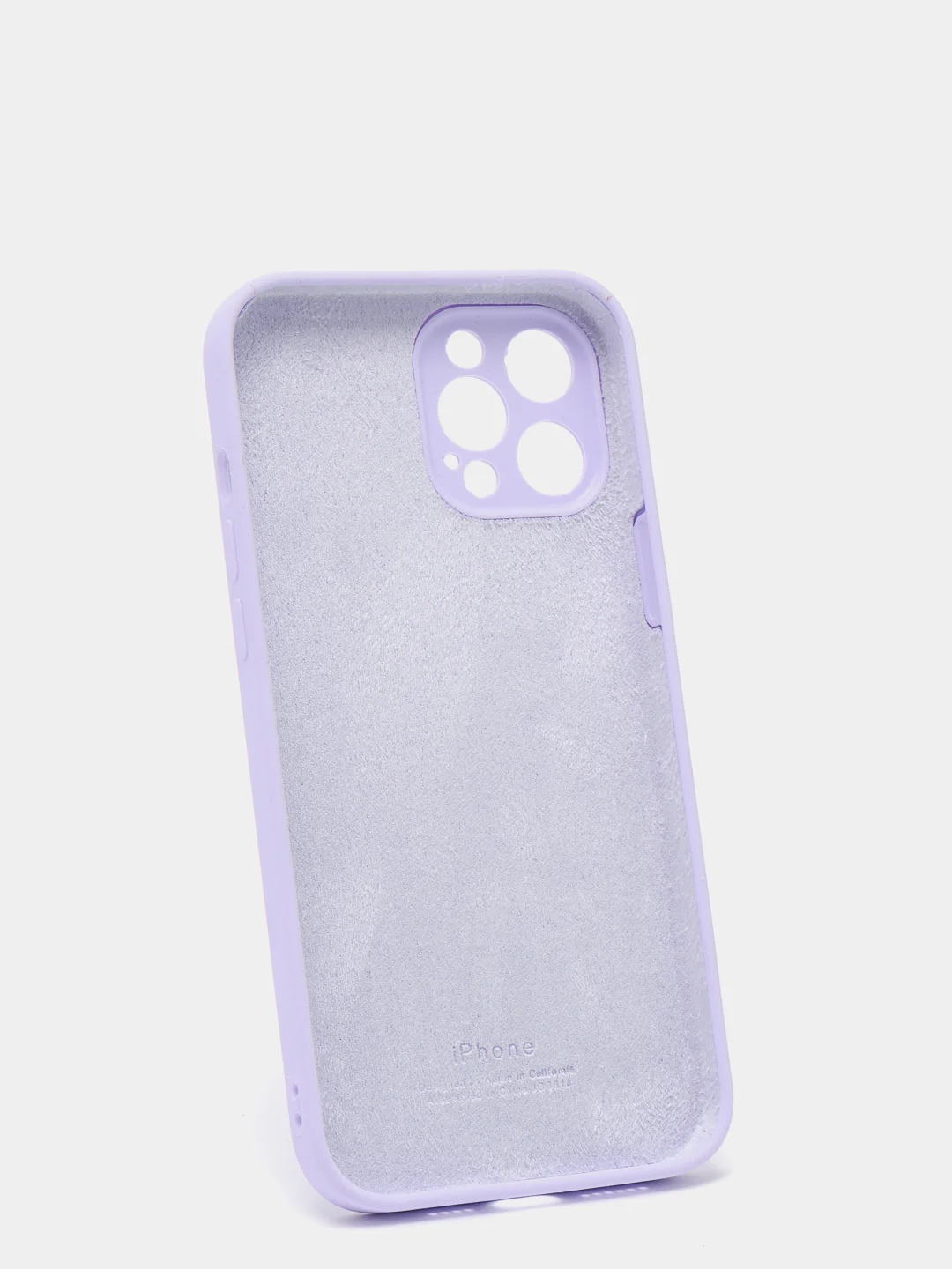 Лавандовый силиконовый чехол iPhone 12 Pro Max, Silicone Case, с закрытым низом и защитой камеры