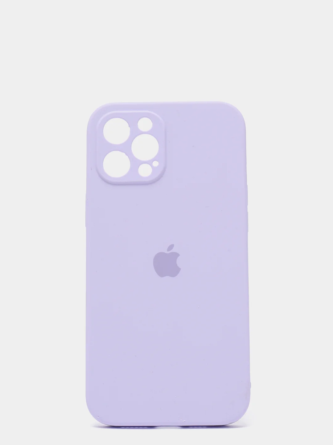 Лавандовый силиконовый чехол iPhone 12 Pro Max, Silicone Case, с закрытым низом и защитой камеры