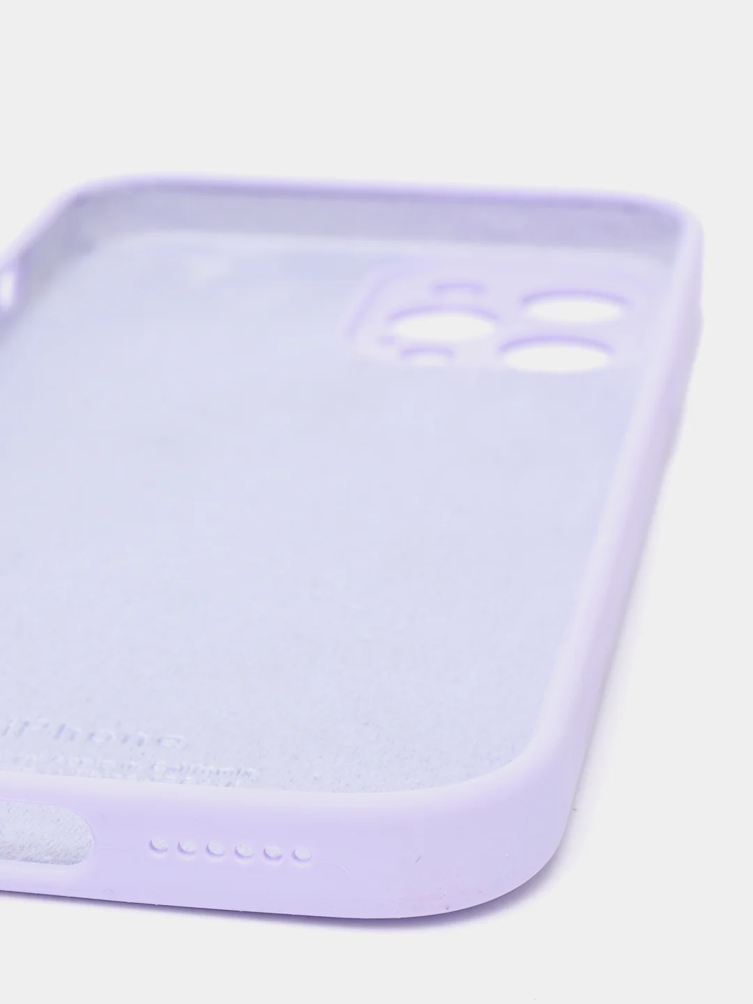 Лавандовый силиконовый чехол iPhone 12 Pro Max, Silicone Case, с закрытым низом и защитой камеры