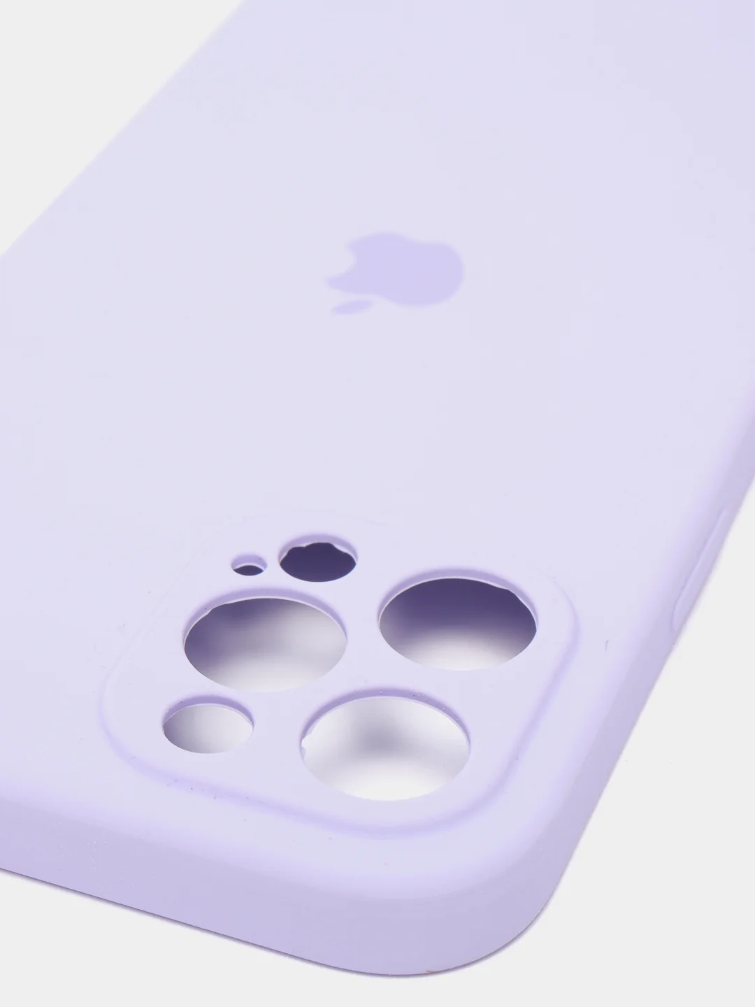 Лавандовый силиконовый чехол iPhone 12 Pro Max, Silicone Case, с закрытым низом и защитой камеры